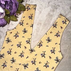 NWT Free People Yellow Floral Sleeveless Bodysuit
